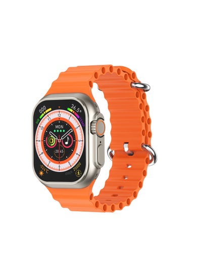 Buy Ultra Series 8 Max Bluetooth Full Touch Screen Call Smartwatch with GPS ECG and Blood Oxygen Apps Orange in Saudi Arabia