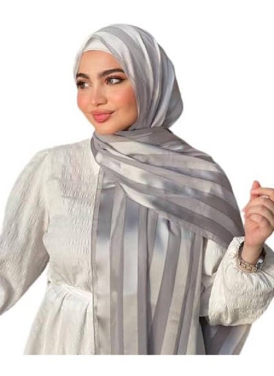 Buy Chiffon hijab in satin for women for occasions and regular days (180 x 75 cm) in Egypt