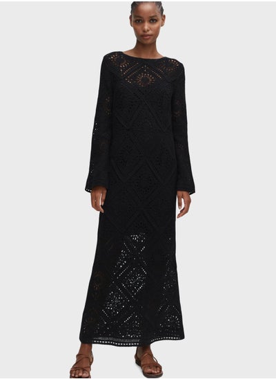 اشتري Openwork Knitted Dress في الامارات