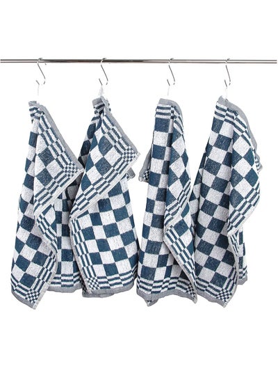 Buy Pack Of 4 Towels Blue 100% Cotton ( Multi-Purpose Towel ) , 50 X 50cm in Egypt