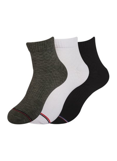 Buy future socks short pack of 3 white-grey-black size 40-45 cotton in Egypt