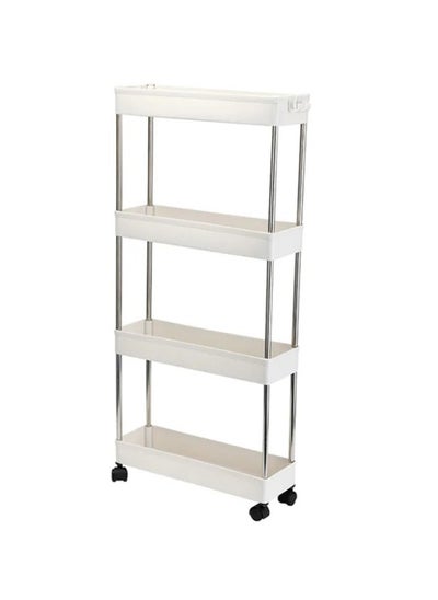 Buy Four-Layer Multipurpose Storage Rack , 4 Tier Storage Shelf with Four Wheels in UAE