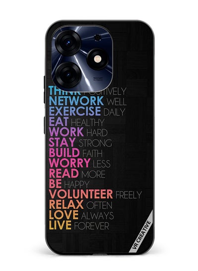 اشتري Protective Case Cover For Tecno Spark 10 Pro Think Positively Network Well Design Multicolour في الامارات