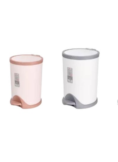 Buy 11 liter plastic pedal trash can, multi-colored in Saudi Arabia