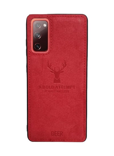 Buy Dirt-Resistant Anti-Shock Full Body Protective Digital Luxury Soft Texture Patterned TPU Cloth Case for Samsung Galaxy S20 Fe(Red) in Egypt
