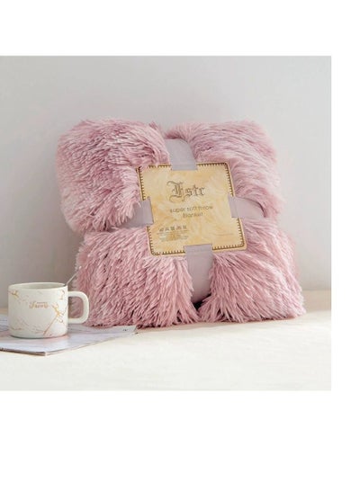 اشتري Fluffy Faux Fur Bedspread Blankets for Sofa Beds Sofa Throw Blanket Sofa Soft Plush Bed Cover Baby Blanket 160x130cm في الامارات