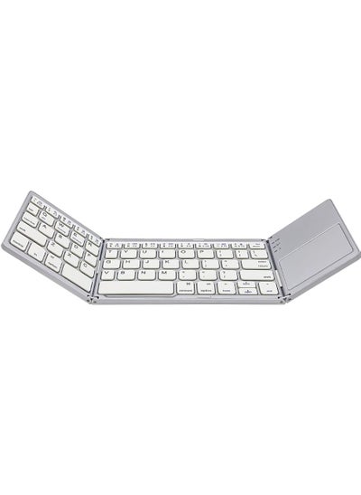 Buy Foldable Bluetooth Keyboard with Touchpad Rechargeable Portable Wireless Mini Keyboard for PC Tablet Samsung Android iOS Smartphone in UAE