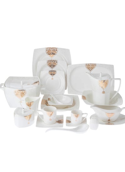 Buy Dinner set 77 pieces of luxurious porcelain, number 6 people in Saudi Arabia