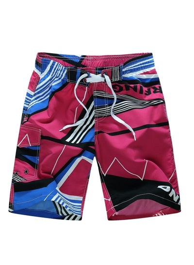 Buy Men With Monogram Beach Shorts Red in UAE