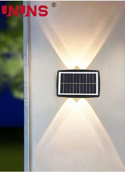 Buy LED Wall Light,Waterproof Solar Powered Wall Lights With 4 LEDs And 2 Modes,Solar Fence Lights Up And Down Wall Lamps For Garden Yard Decor,Warm White in UAE