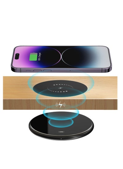 Buy Invisible Wireless Charger Hidden Long Distance Wireless Phone Charger Under Desk 10W Charging Pad for iPhone 14 13 Series and Galaxy S20 S10 Series in UAE