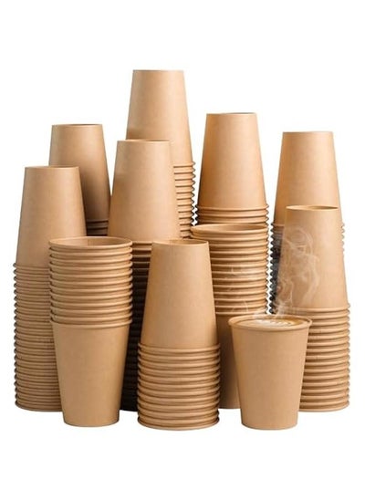 اشتري Pack of 300 12 oz Thickened Unbleached Kraft Paper Cups for Hot/Cold Drinks at Home, Parties, Cafes, and Businesses في السعودية