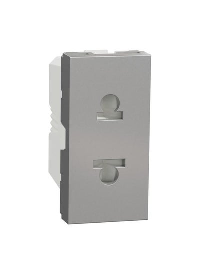 Buy Schneider Electric  Socket-outlet, New Unica, 2P, 16A, Euroamerican, with shutter, aluminium in Egypt