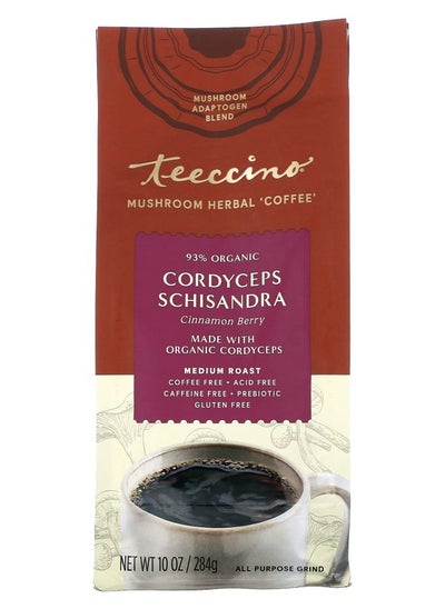 Buy Mushroom Herbal Coffee Cordyceps Schisandra Cinnamon Berry Medium Roast Caffeine Free 10 oz (284 g) in UAE