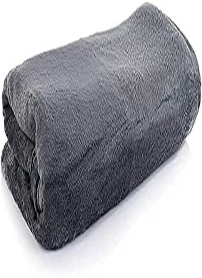 اشتري Mintra Home - Manta supersuave, 100% poliéster (gris oscuro, 22 x 274 cm), color gris في مصر