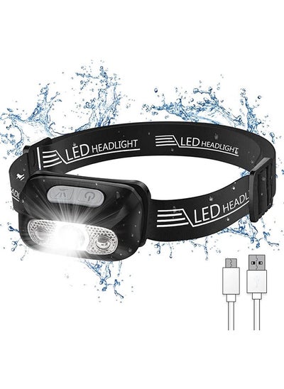 اشتري Alintor Headlamp LED Rechargeable Mini Head Torch Children Adults Waterproof Super Lightweight Headlamp Gifts Headlamp Jogging for Fishing Camping Headlamp Torch في مصر