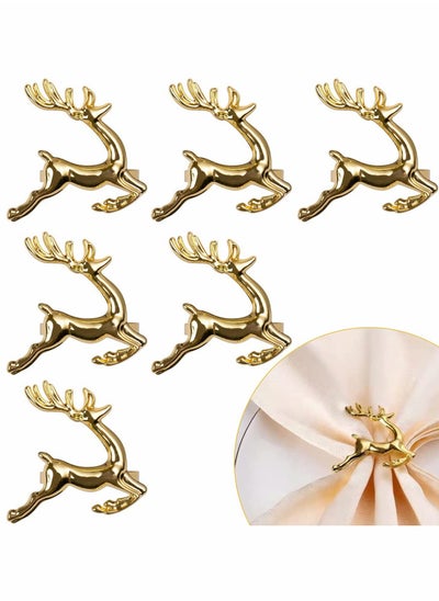 اشتري Napkin Rings Set, Elk Napkin Rings Gold Deer في السعودية