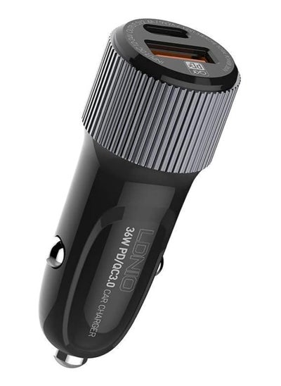 Buy Ldnio C510Q Car Charger With Type C-Type C Cable, USB - Black in Egypt