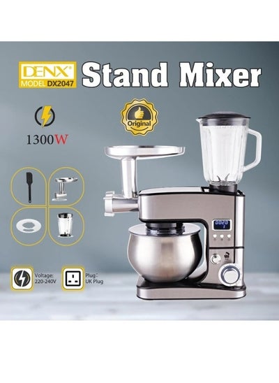 Buy DENX 3 in 1 Electric Mixer, Food Processor and Meat Grinder 5L 1300W | DX2047 in Saudi Arabia