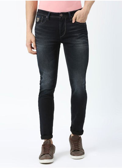 Buy Mid Rise Low Fade Jeans with Button Closure in Saudi Arabia