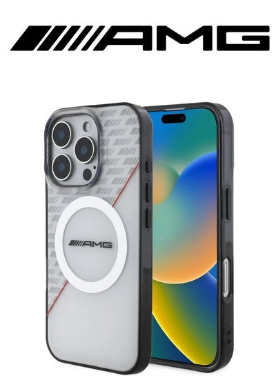 Buy iPhone 16 Pro Max back Case, supports wireless charging, with a semi-transparent and elegant design with an original character from the global brand (AMG) in Saudi Arabia