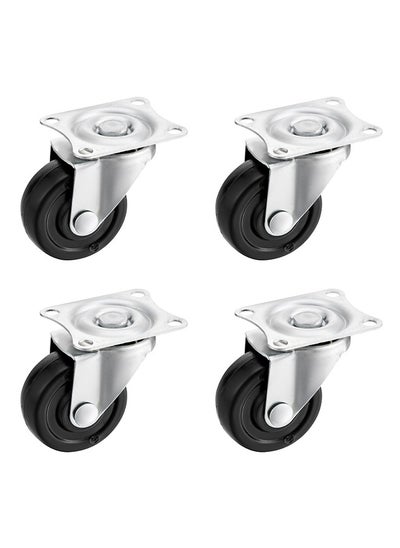 Buy 4-Piece PP Caster Wheel - Black - 50mm in Saudi Arabia