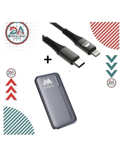 Buy Majentik Power Bank MJ-04 Wireless 10000 MAh+ Cable CL-001 Type-C To Lightning in Egypt