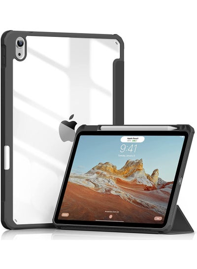 Buy Case for iPad Air 5th Generation (2022) iPad Air 4th Gen (2020) 10.9 inch [Built-in Pencil Holder] Trifold Stand Shockproof Cover with Clear Transparent Back Shell Auto Sleep Wake in UAE