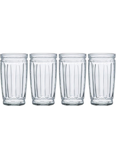 Buy Essentials Circle Hi-Ball Glass, Clear - Set of 4 in UAE