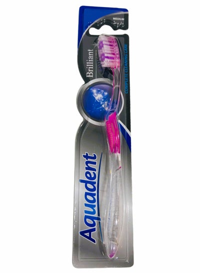 Buy Aquadent Brilliant Tooth Brush Medium Multicolour in UAE