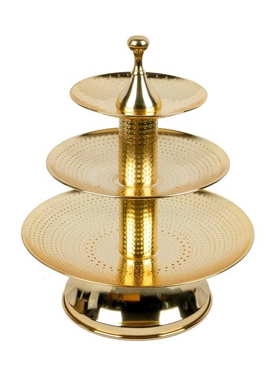 Buy Elegant Design 3 Tier Fruit Stand Serving Plate Gold Height 60 in Saudi Arabia