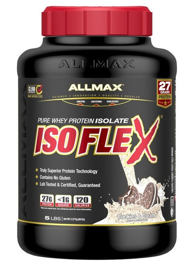 Buy ALLMAX Nutrition, Isoflex, 100% Pure Whey Protein Isolate (WPI Ion-Charged Particle Filtration), Cookies & Cream, 5 lb (2.27 kg) in Saudi Arabia