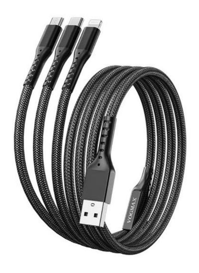 Buy 3-in-1 charging cable Thickened material Stretch resistance anti-winding support 66W super fast charge in Saudi Arabia