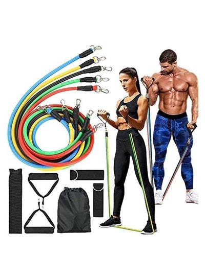 Buy TEPERGO Extreme Resistance Bands Exercise Set with Door Handles and Anchor, Ankle Straps and Fitness Bands for Home Workout 11 Pieces in Egypt