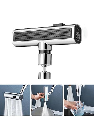 Buy New Waterfall Kitchen Faucet, 3 in 1 360° Rainfall Kitchen Sink Faucet, Multifunctional Kitchen Faucet, Faucet Extender for Swivel Kitchen Sink, Anti-Splash Device for Kitchen (Straight rod type) in Saudi Arabia