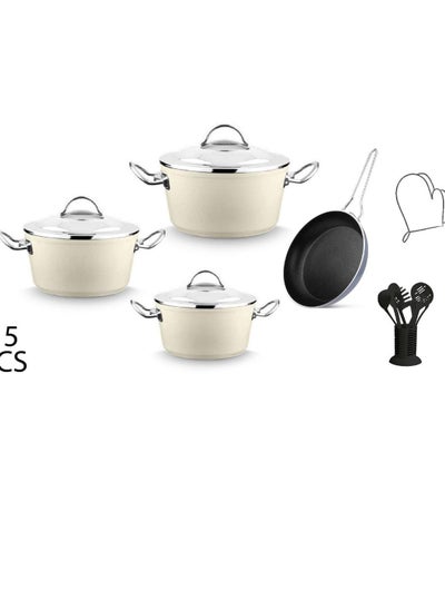 Buy Turkish luxury titanium cookware set 15 pieces in Saudi Arabia