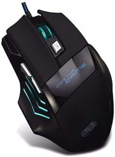 اشتري Mou706 7 button gaming usb led mouse (3200dpi, black/blue) في مصر