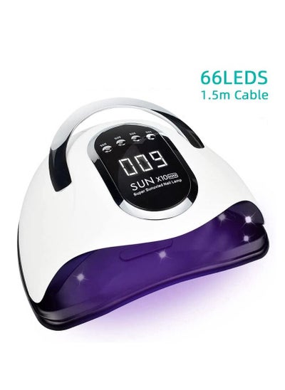 Buy 280W UV LED Nail Lamp, Fast Nail Curing Lamps for Home & Salon, 66 Beads Dryer for Gel Polish with Automatic Sensor/4 Timer Setting, Handle Professional Art Tools in Saudi Arabia