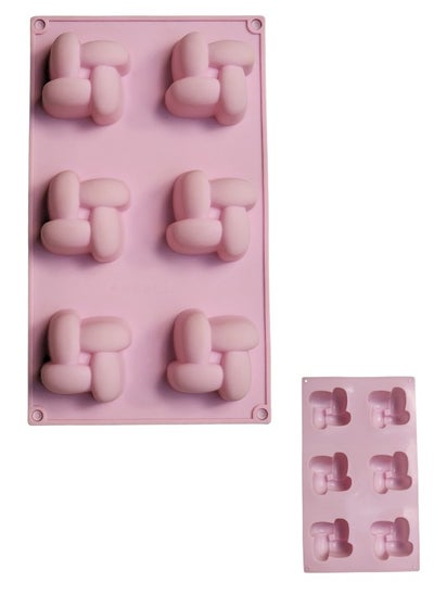 Buy Silicone Baking Mold with 6 Holes 3D Design for Making Muffin, Cupcake, Cake, Chocolate, Soap DIY (Random Color) in Egypt