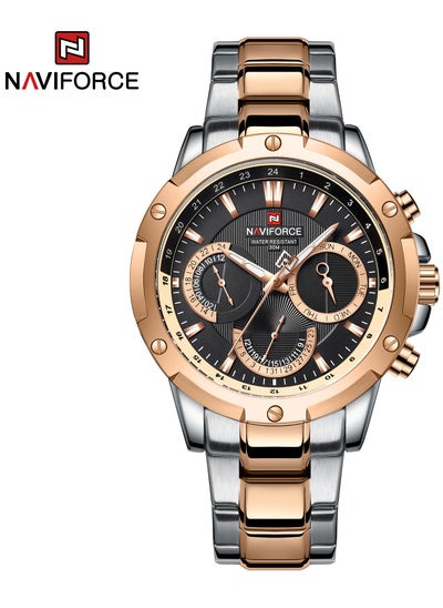 اشتري Men's Analog Round Shape Stainless Steel Wrist Watch NF9196S S/RG/B - 44.5 Mm في الامارات