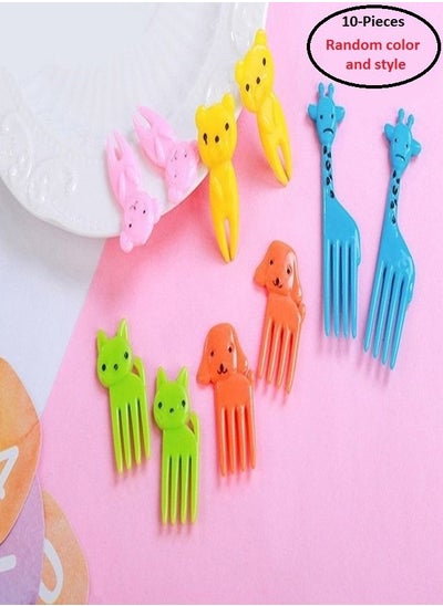 Buy 10 Pieces Cute Animals Food Fruit Fork Picks For Kids in UAE