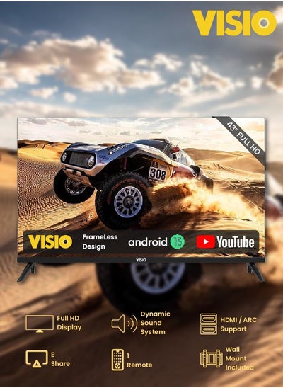 Buy VISIO 43 INCH FULL HD SMART TV ANDROID 13 TV WITH FREE WALL BRACKET in Saudi Arabia