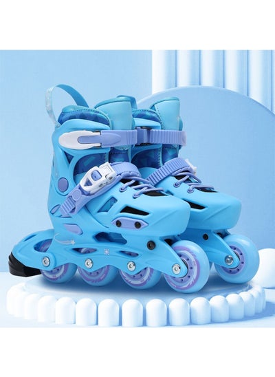 اشتري Kids Skating Shoes with Four Lighting Wheel 3 Mode Adjustable Professional Design(Blue) في الامارات