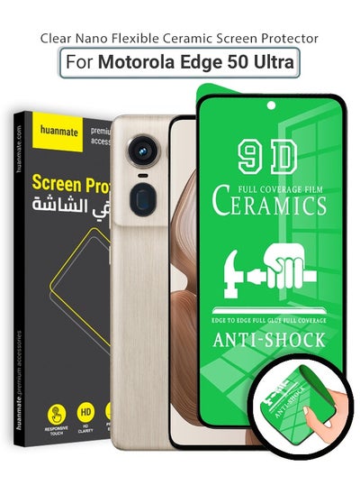 Buy Screen Protector For Motorola Edge 50 Ultra - Edge-to-Edge Flexible Nano Ceramic, Anti-Explosion, High Transparency, Easy Install, Full Coverage Screen Guard for Motorola Edge 50 Ultra - CCC in Saudi Arabia