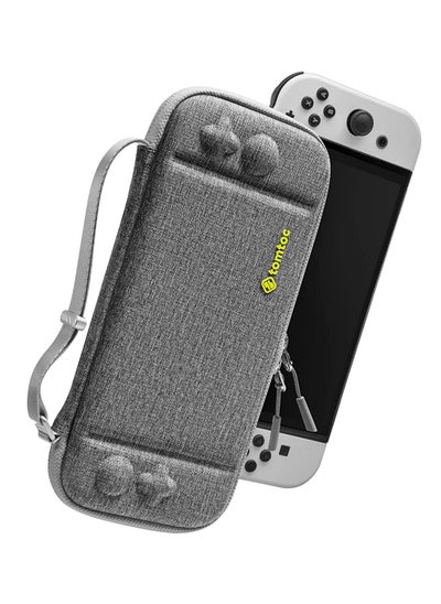 Buy Carrying Case for Nintendo Switch OLED Model Slim Protective Sleeve with 10 Game Cartridges Travel Carry Case Gray in Saudi Arabia