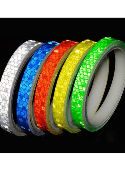 Buy Reflective Tapes 5 Colors, Safety Reflective Warning Stickers, Self-Adhesive DIY Rim Outdoor Lighting Sticker Waterproof Reflective Adhesive Tape Stripe, for Bike, Motorcycle, Car, Bicycle Decoration in Saudi Arabia