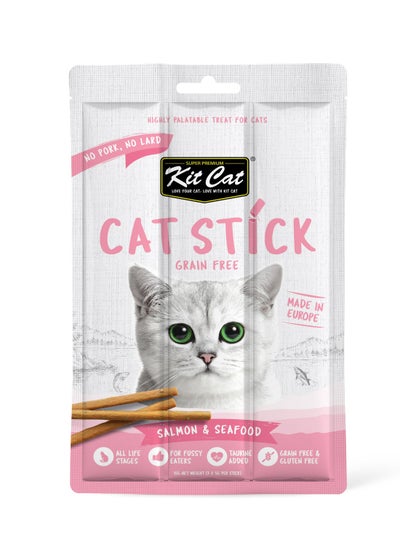 Buy Kit Cat Grain Free Cat Stick Salmon & Seafood 15g in UAE