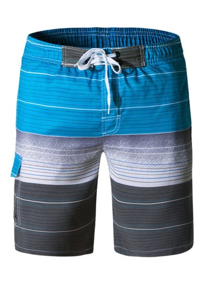 Buy Men's Striped Beach Shorts Blue in UAE