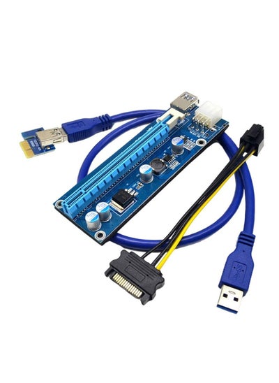 اشتري PCI-e Express 1x to 16x USB 6Pin Graphics Extension Power Adapter Cable في السعودية