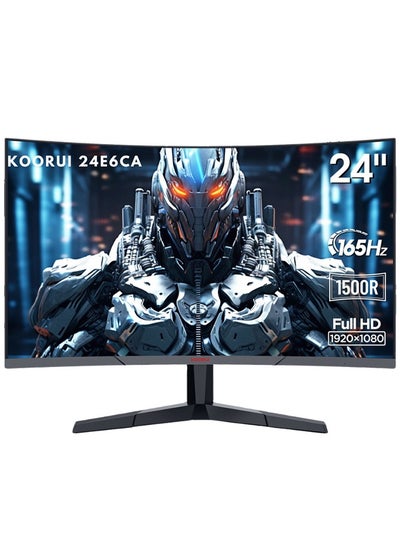 Buy 24-Inch Curved Gaming Monitor 1500R Full HD 1920 x 1080, 165Hz Refresh Rate, 1ms Response Time, sRGB 99% Color Gamut, 72% NTSC, 3000: 1 Static Contrast, Audio Interface, Tilt Adjustable, DisplayPort and HDMI, VESA Compatible, Eye Protection, Crosshair, Timer, Free-sync, G-sync Compatible | 24E6CA in UAE